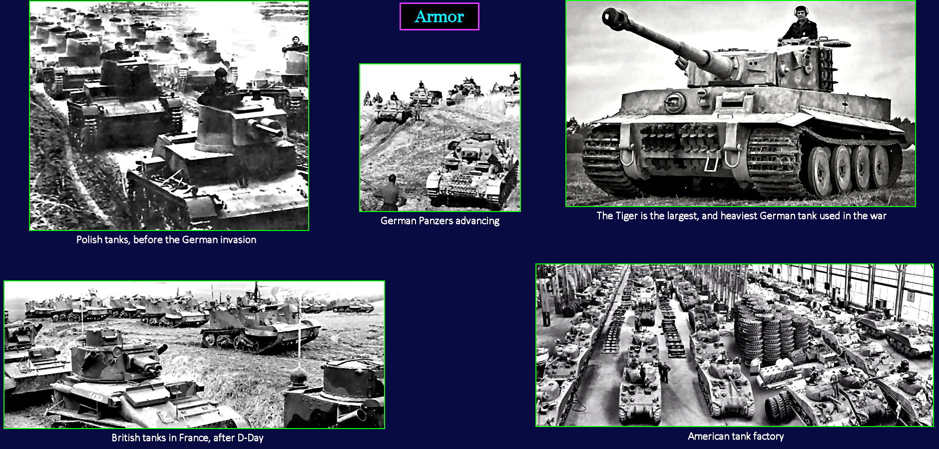 Armor leads the attack, 1940s